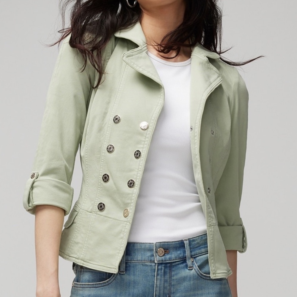 NWT WHBM Snap-Front Sea Foam Pret Blazerette Size 8